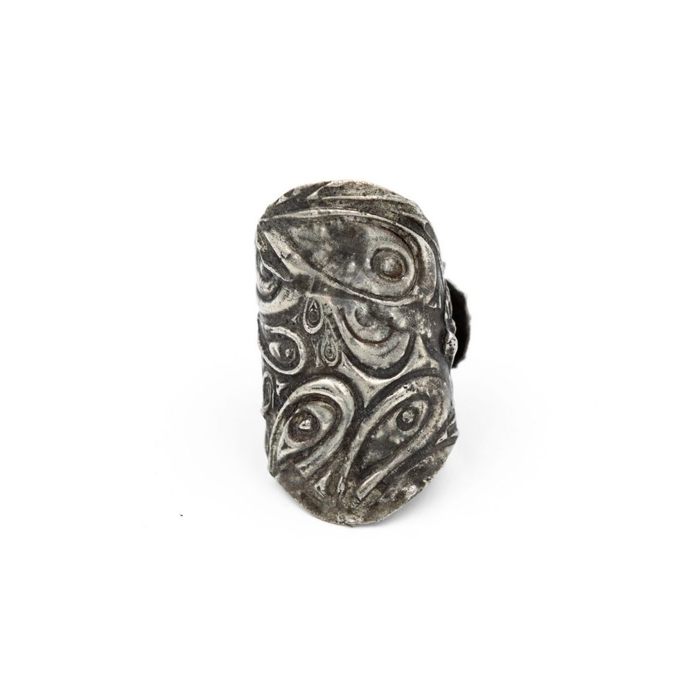 Etched Silver Adjustable Ring - image 2